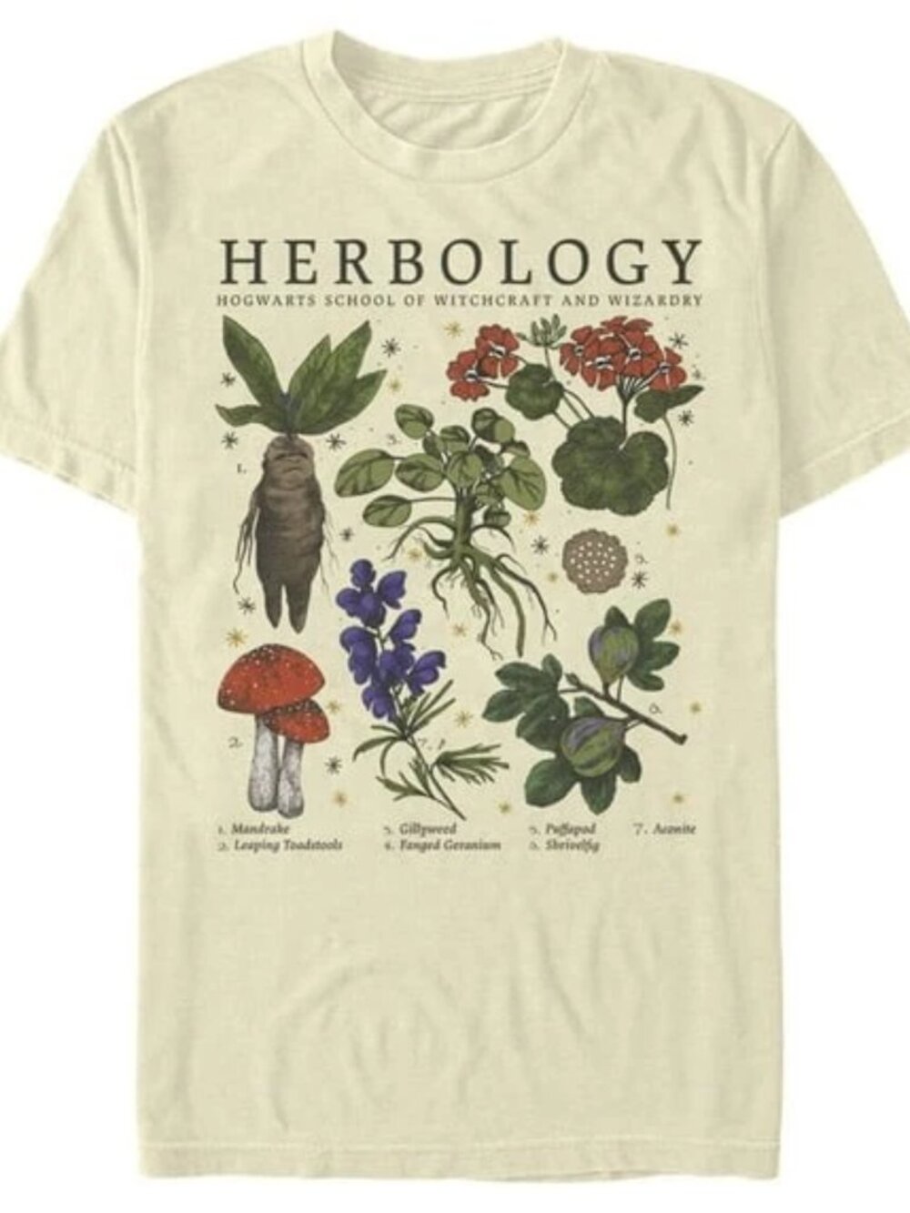 Harry Potter Hogwarts Herbology Graphic Tee Beige T-Shirt